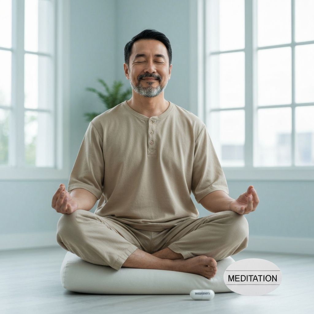 Person practicing stress management and relaxation